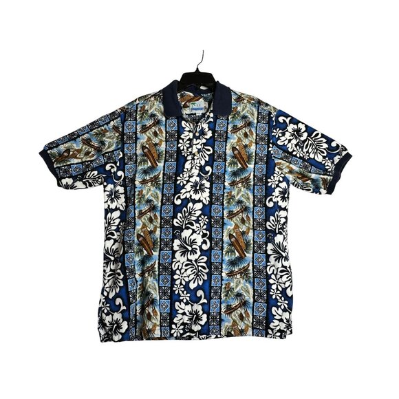 RJC Kalaheo Hawaiian Polo Shirt Mens XL Made Hawaii USA - Picture 1 of 4